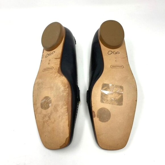 Coach P481 Lia Black Leather Loafers Stripe Strap Made In Italy Size 9.0 B EUC - Picture 10 of 10